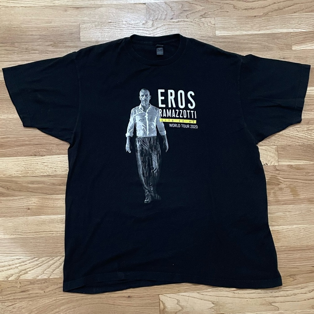 Black Eros Ramazzotti World Tour 2020 T-Shirt size Large